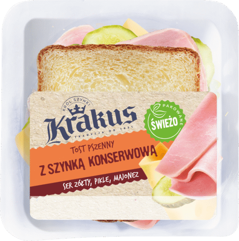 Tost pszenny z szynką konserwową